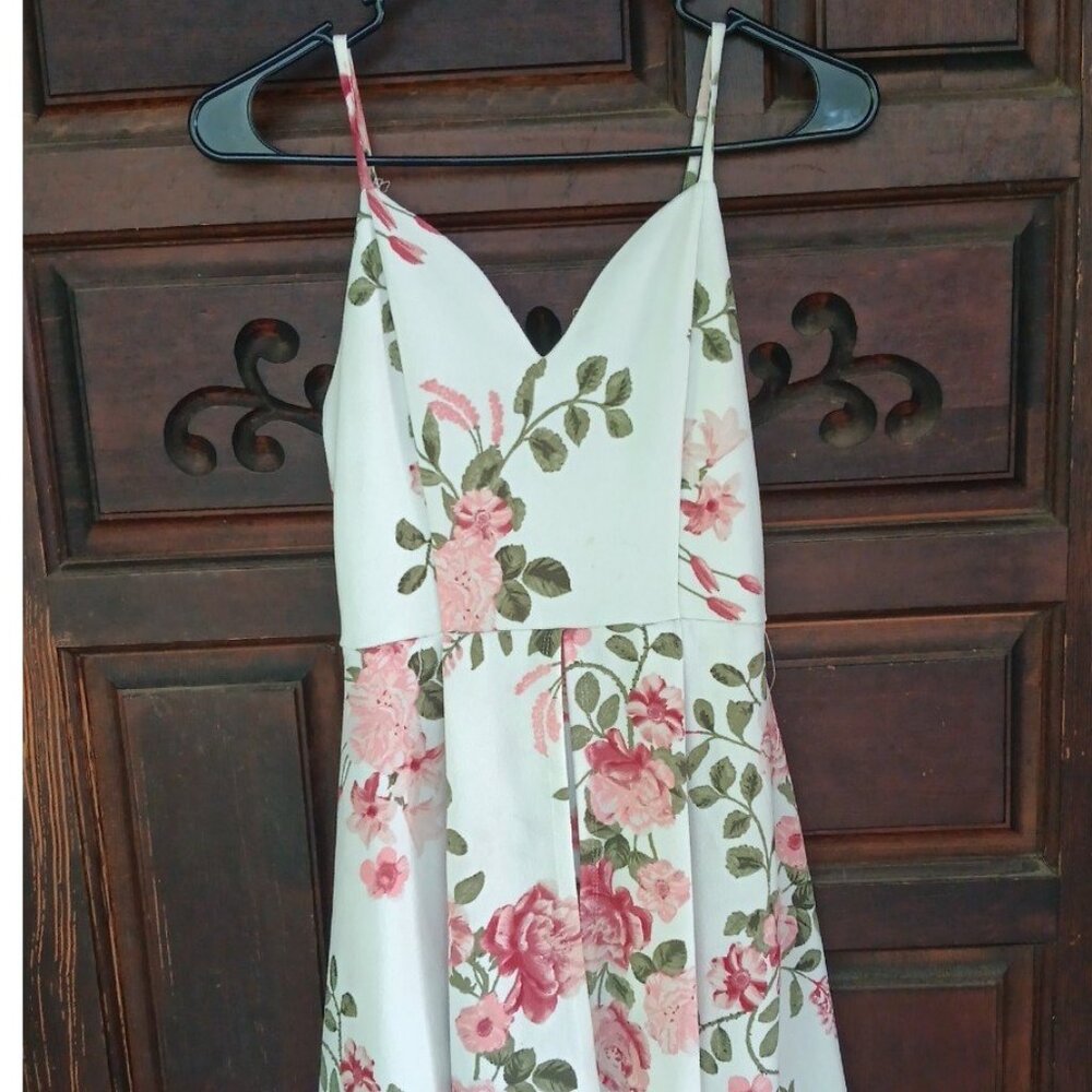 White Romper with pink flowers